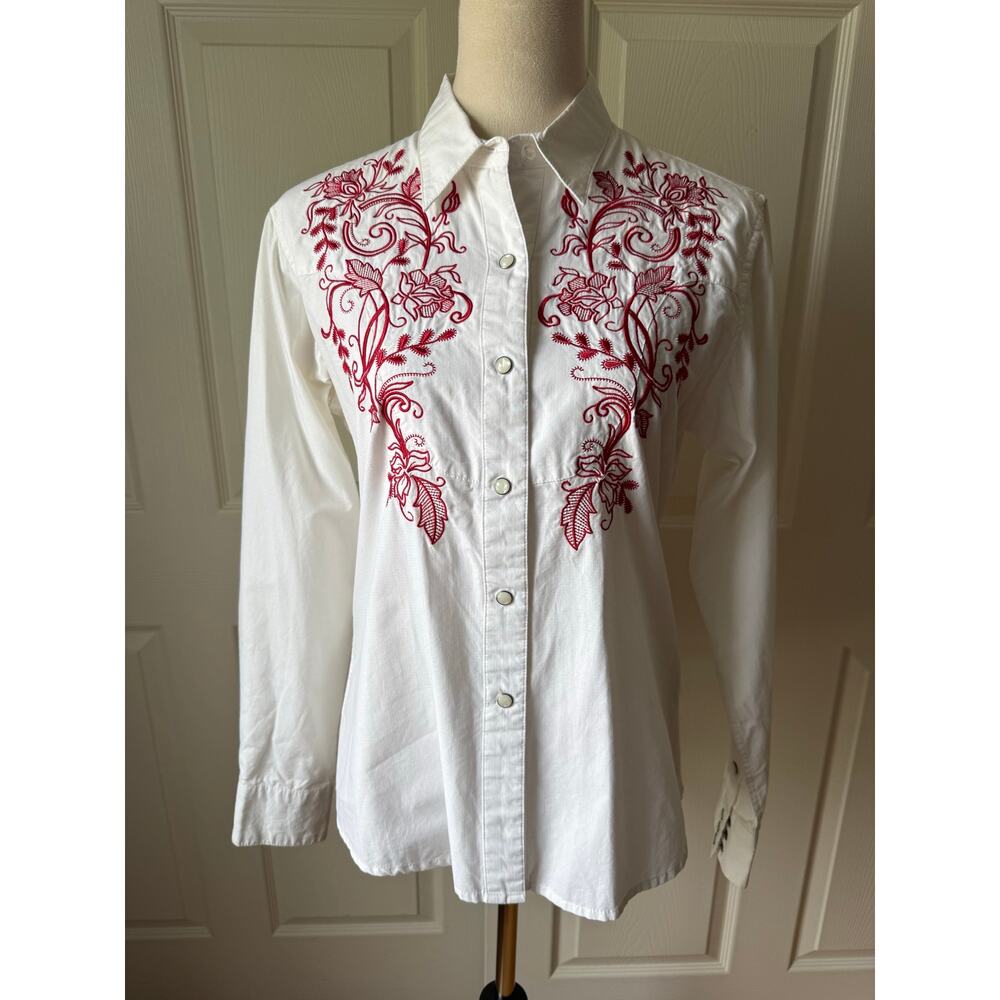 Vintage Brooks & Dunn Panhandle Slim Western Rodeo Shirt Pearl Snap Womens M